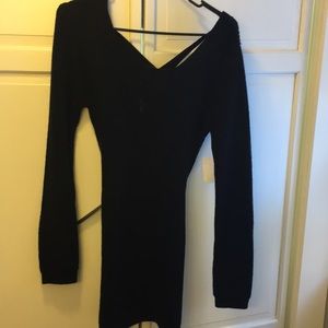 black sweater dress
